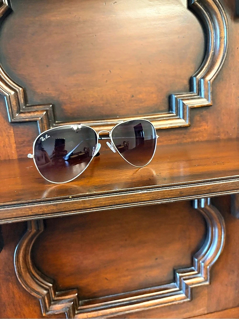 Ray-Ban Aviator Gradient Sunglasses silver & Brown/black
